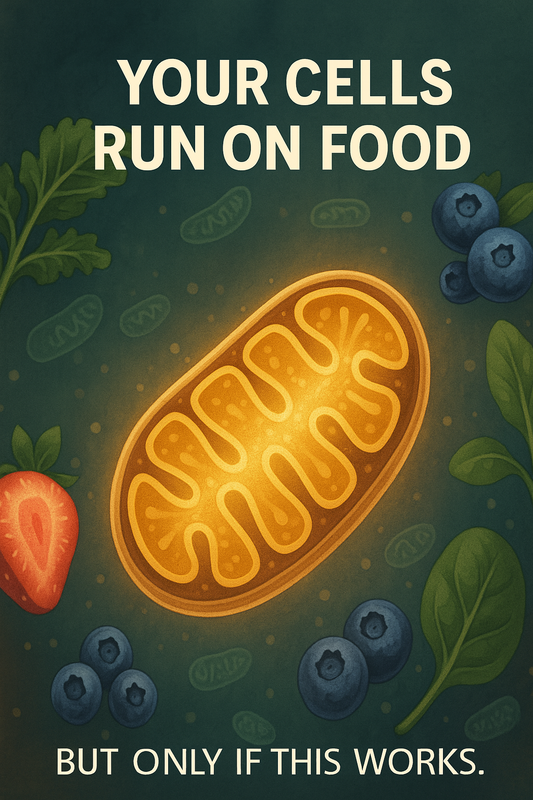 A graphic of a mitochondria