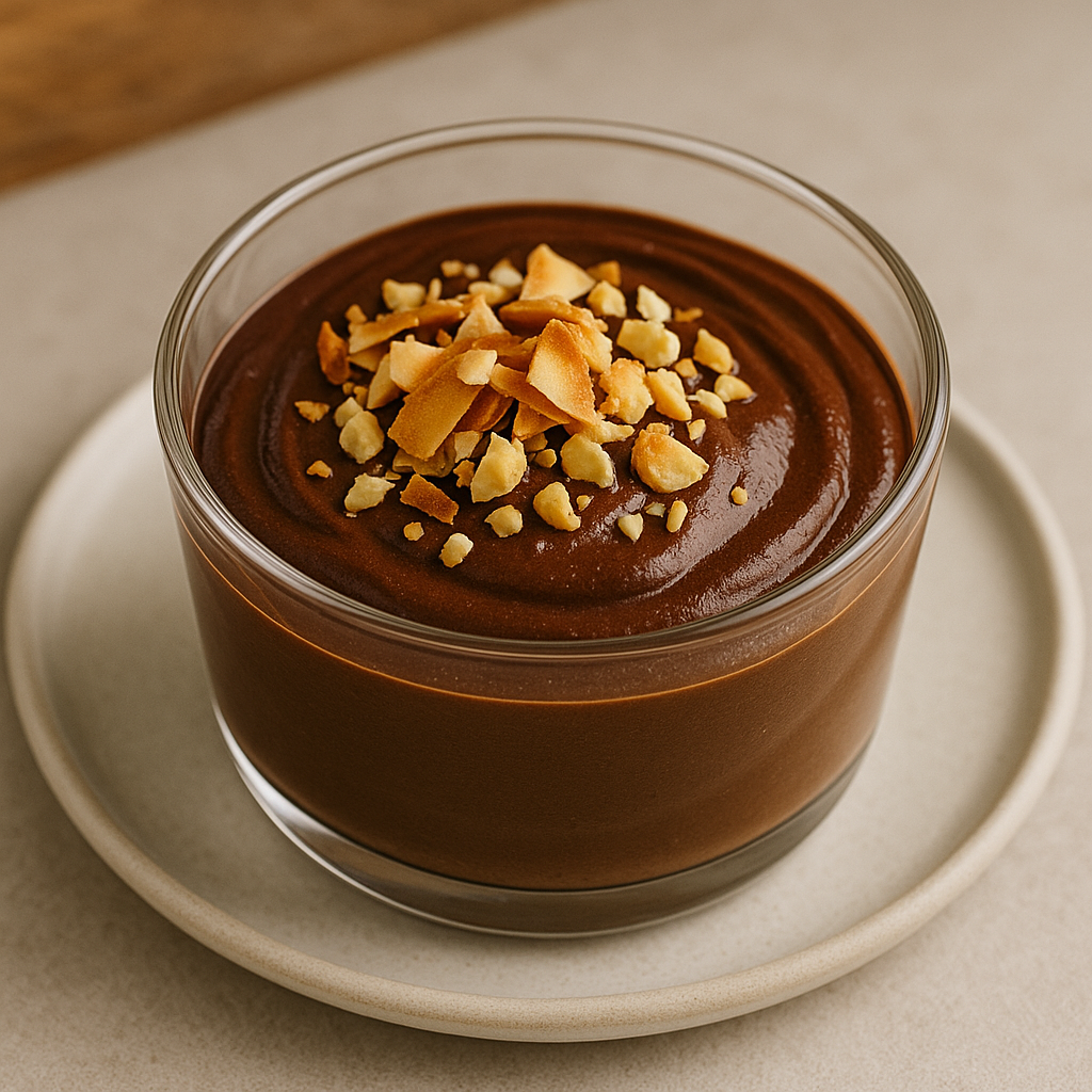 Dark Chocolate Avocado Mousse with Coconut &amp; Cashew Crumble