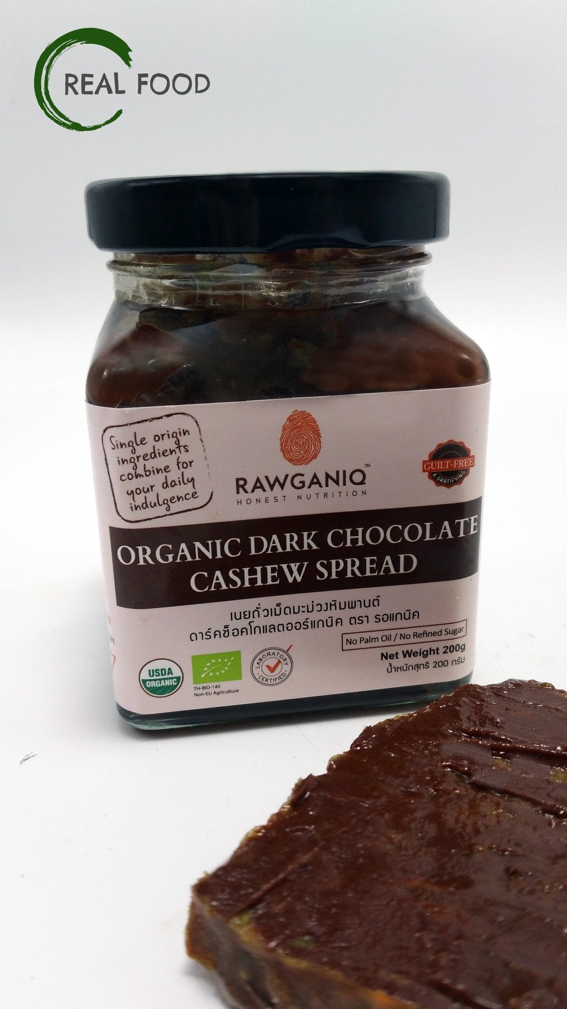 Dark Chocolate Cashew Spread, 200g, organic, unsweetened - Real - Food.shop