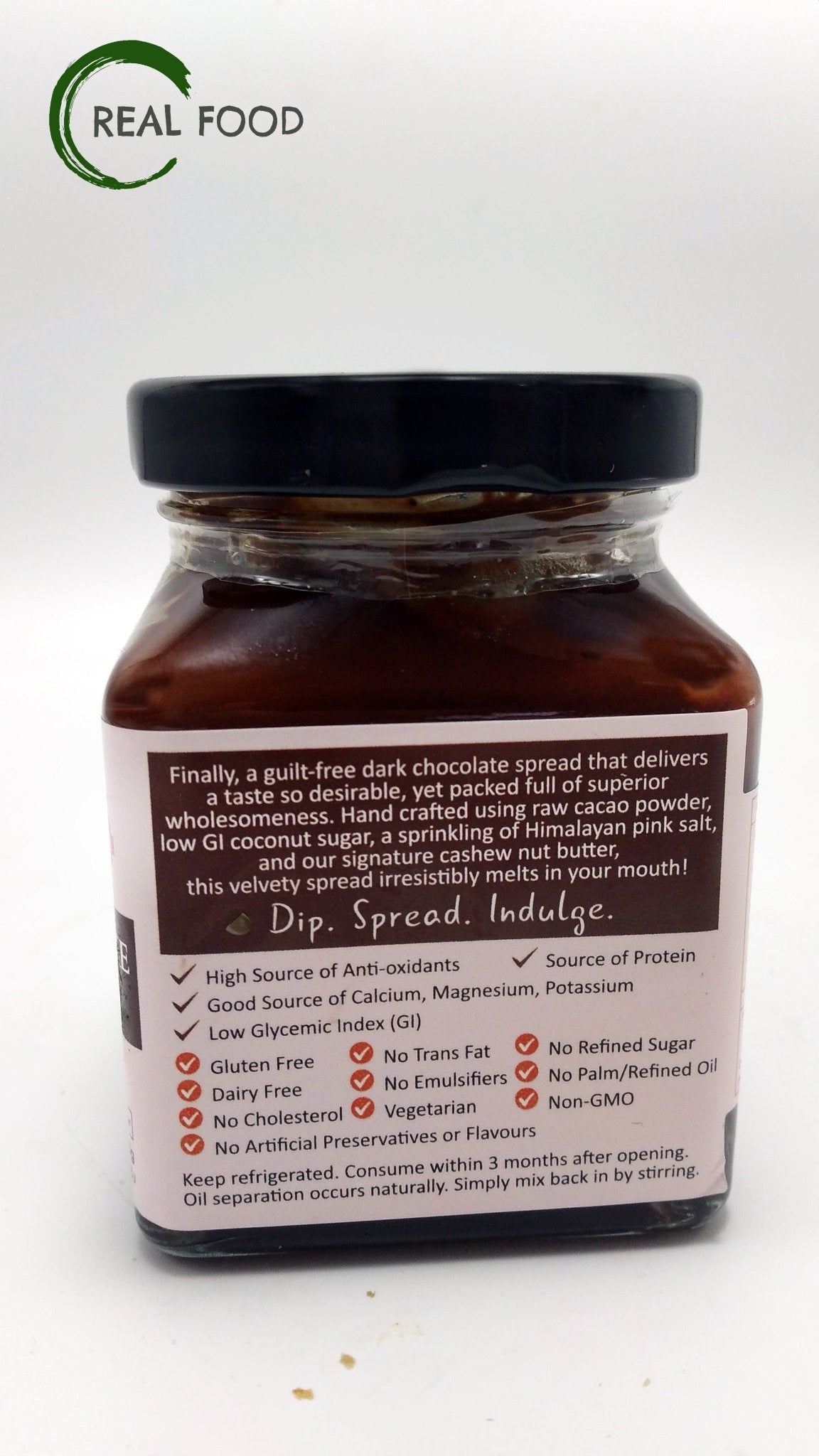 Dark Chocolate Cashew Spread, 200g, organic, unsweetened - Real - Food.shop