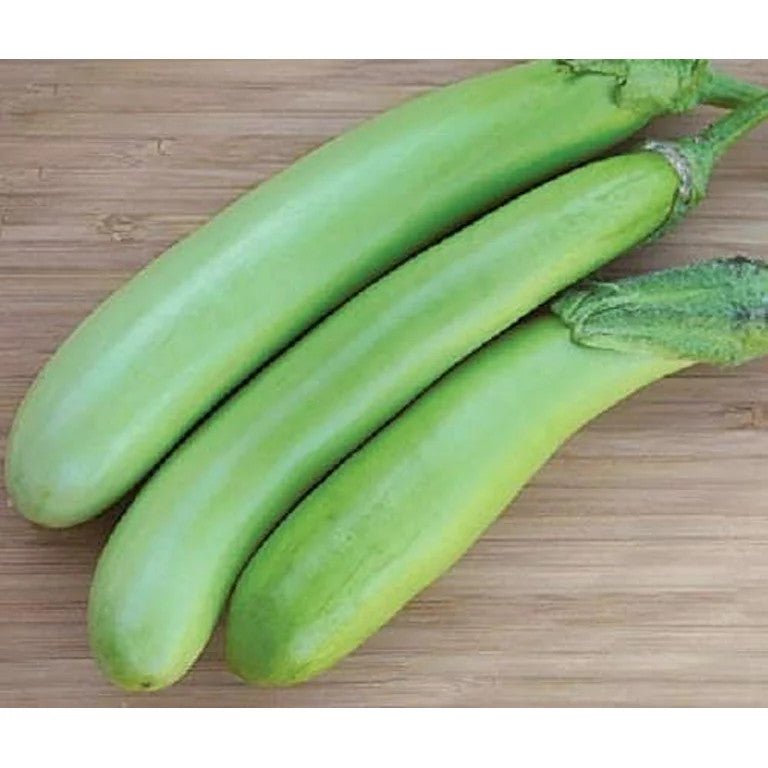 Eggplant, long, green, organic, ca. 500 g - Real - Food.shop