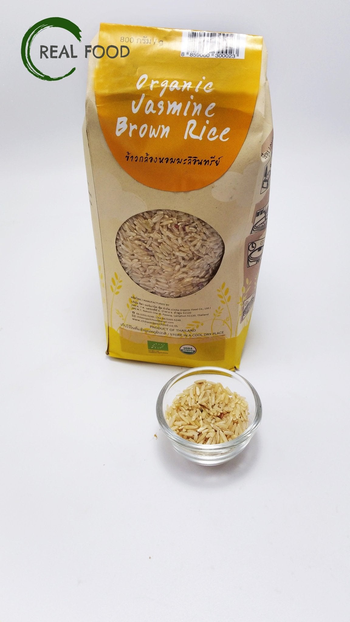 Organic, Brown Jasmine Rice, 800g - Real - Food.shop