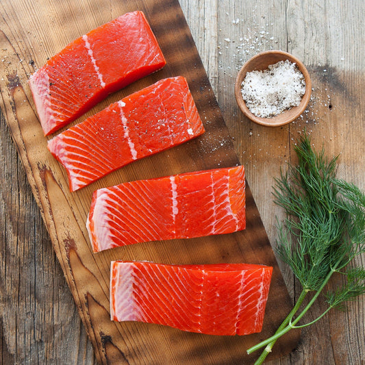 Sockeye Salmon Steaks, Wild Caught, Line Fished, ca. 200g - Real - Food.shop